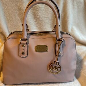MICHAEL Michael Kors Light Pink Leather Top Zip Satchel